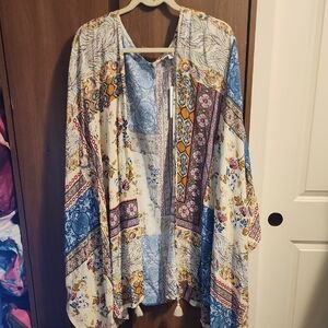 Vanilla Bay Vintage Paisley Floral Kimono Boho Open Cardigan Women’s 3x NWT